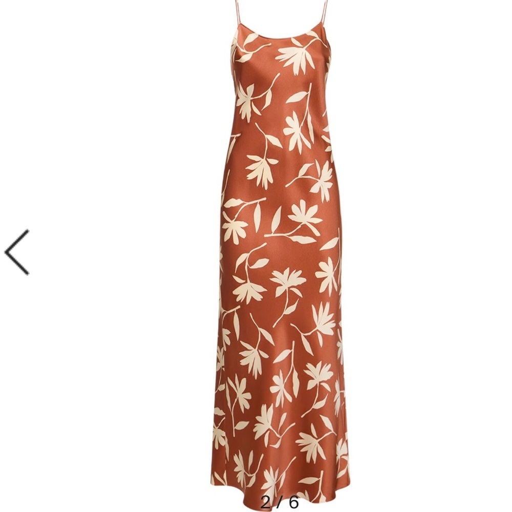New Anine Bing Silk CHLOE SLIP DRESS IN TERRACOTTA Medium - Picture 2 of 6